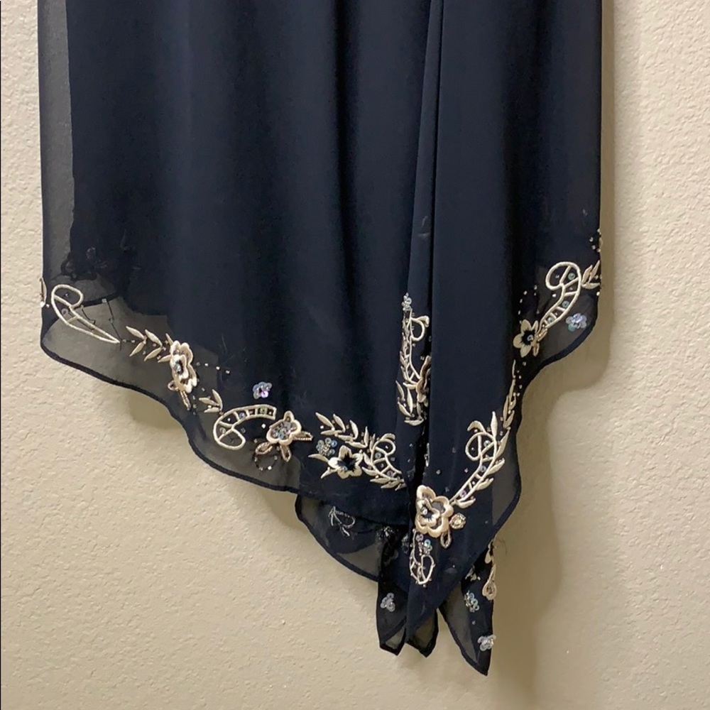 R & M Richards Black Floral and Sequin Dress - Picture 4 of 5